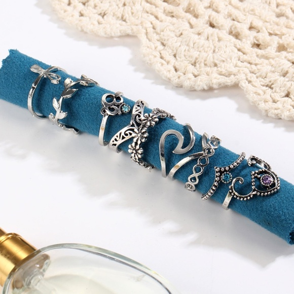 NEW 10pc multi styles ring set - Picture 3 of 3